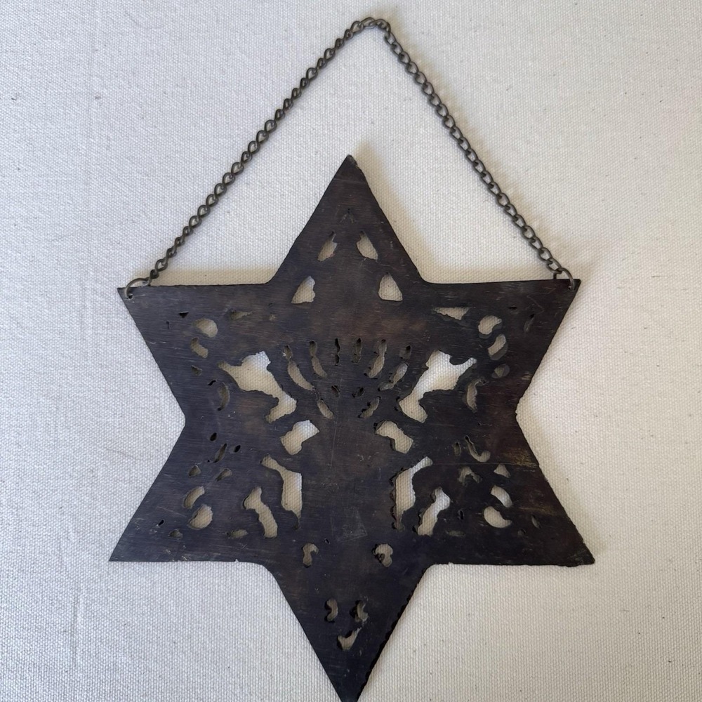 Vintage Jerusalem Star Of David Crown Two Lions Menorah Wall Hanging Plaque - Picture 3 of 5